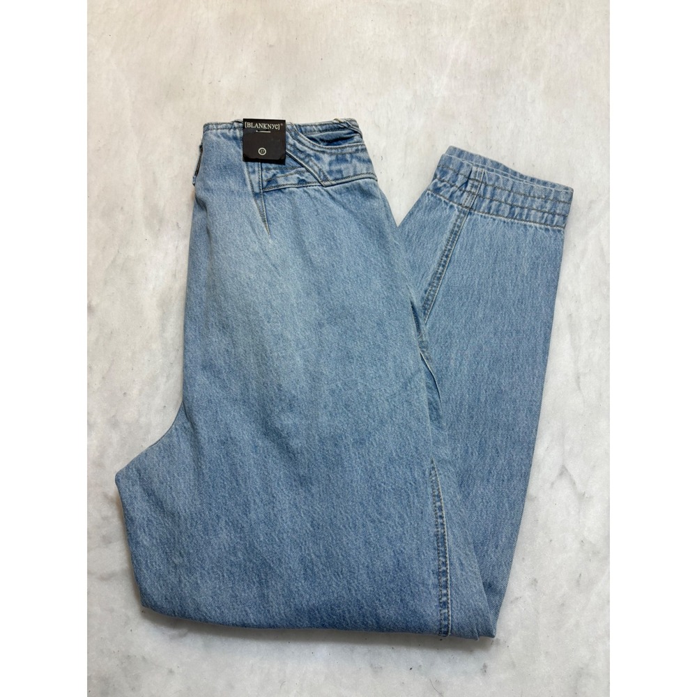BlankNYC‎ High Rise Tapered Denim Joggers Light Wash Cotton Jeans 27 01CH3187